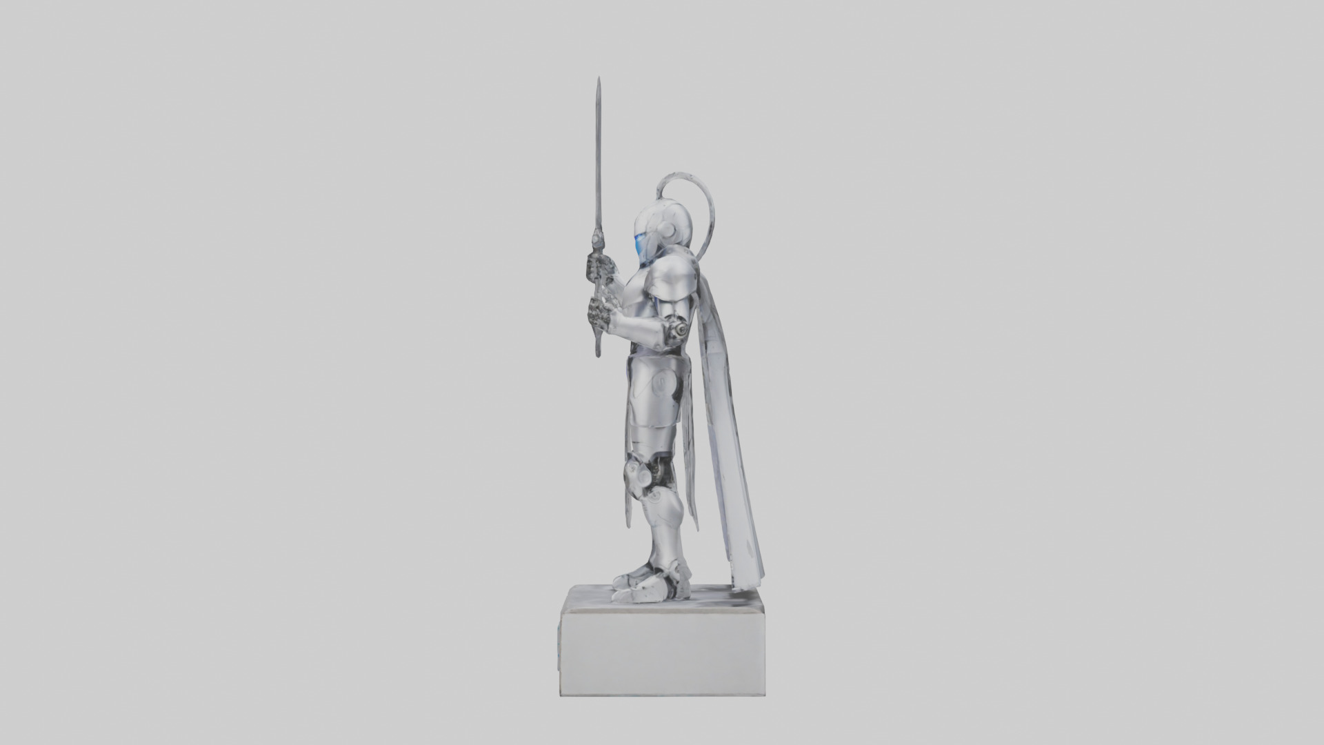 Robotic Knight statue model 3D model_12