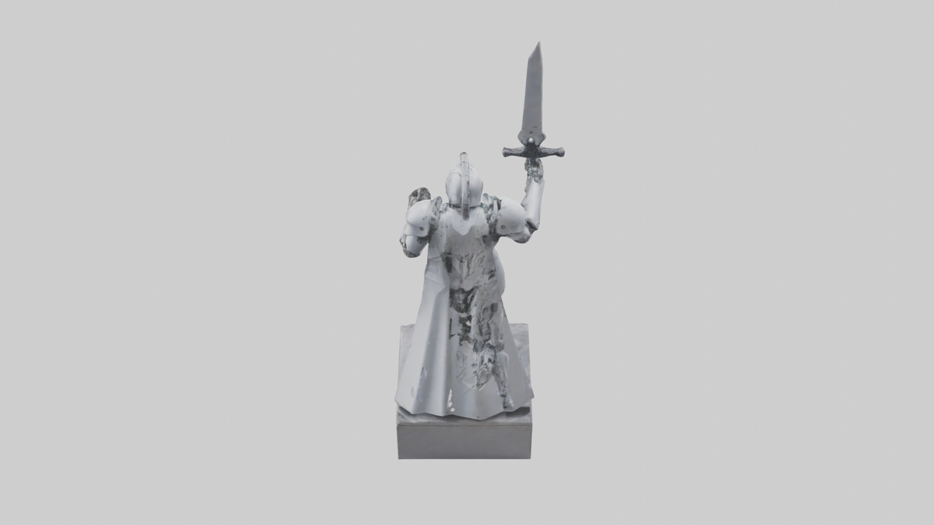 Robotic Knight statue model 3D model_15