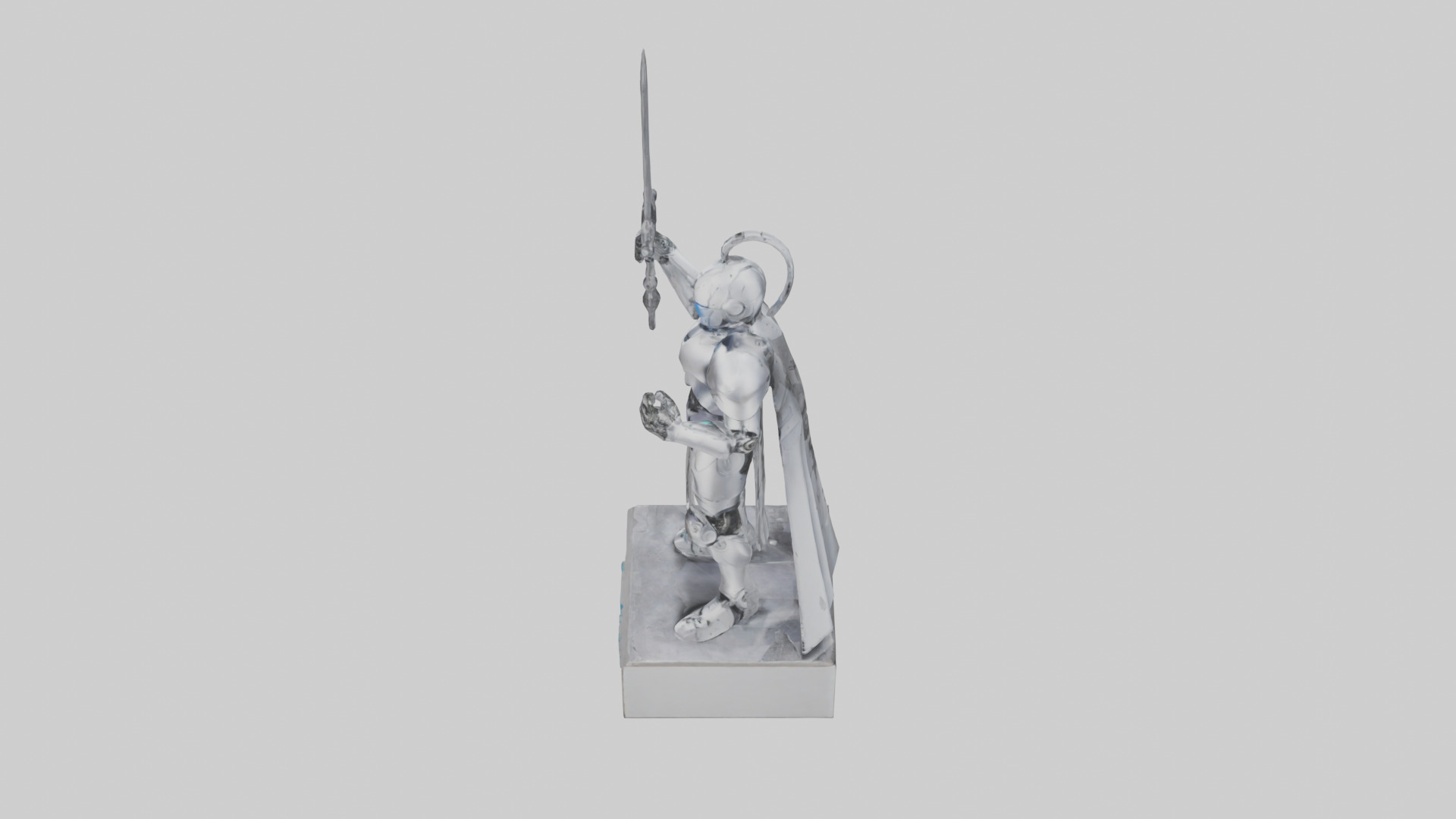 Robotic Knight statue model 3D model_17