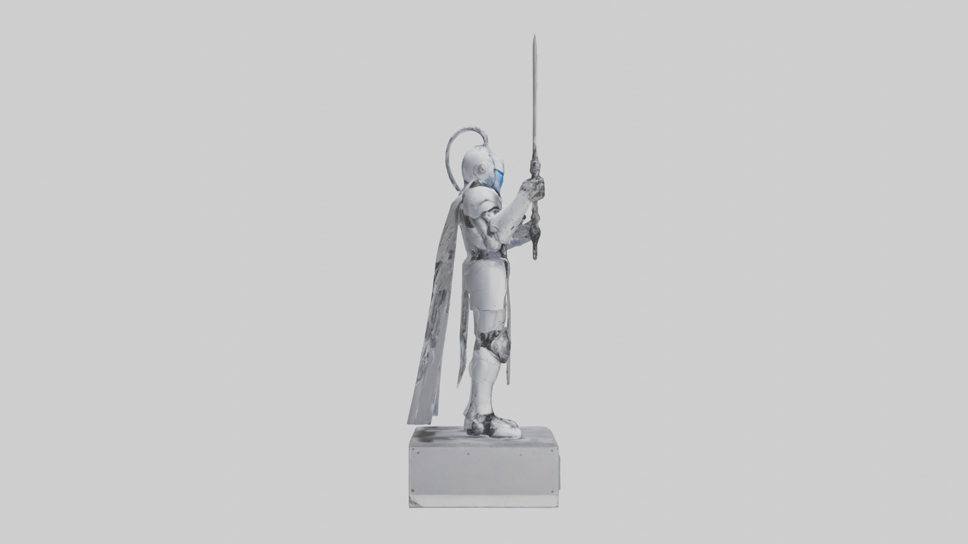 Robotic Knight statue model 3D model_13