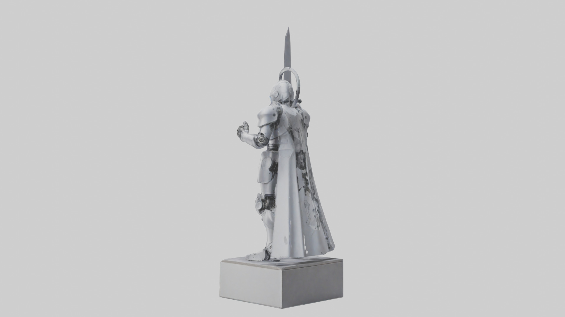 Robotic Knight statue model 3D model_3