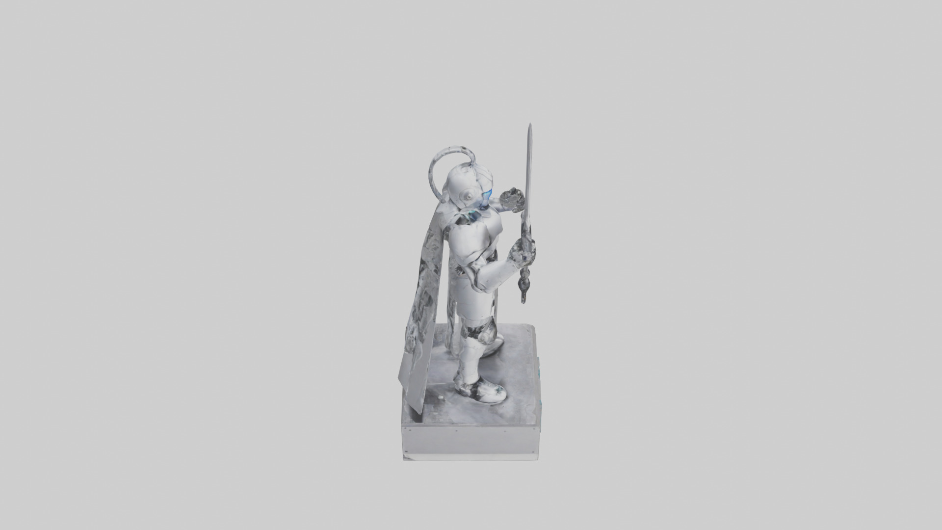 Robotic Knight statue model 3D model_18