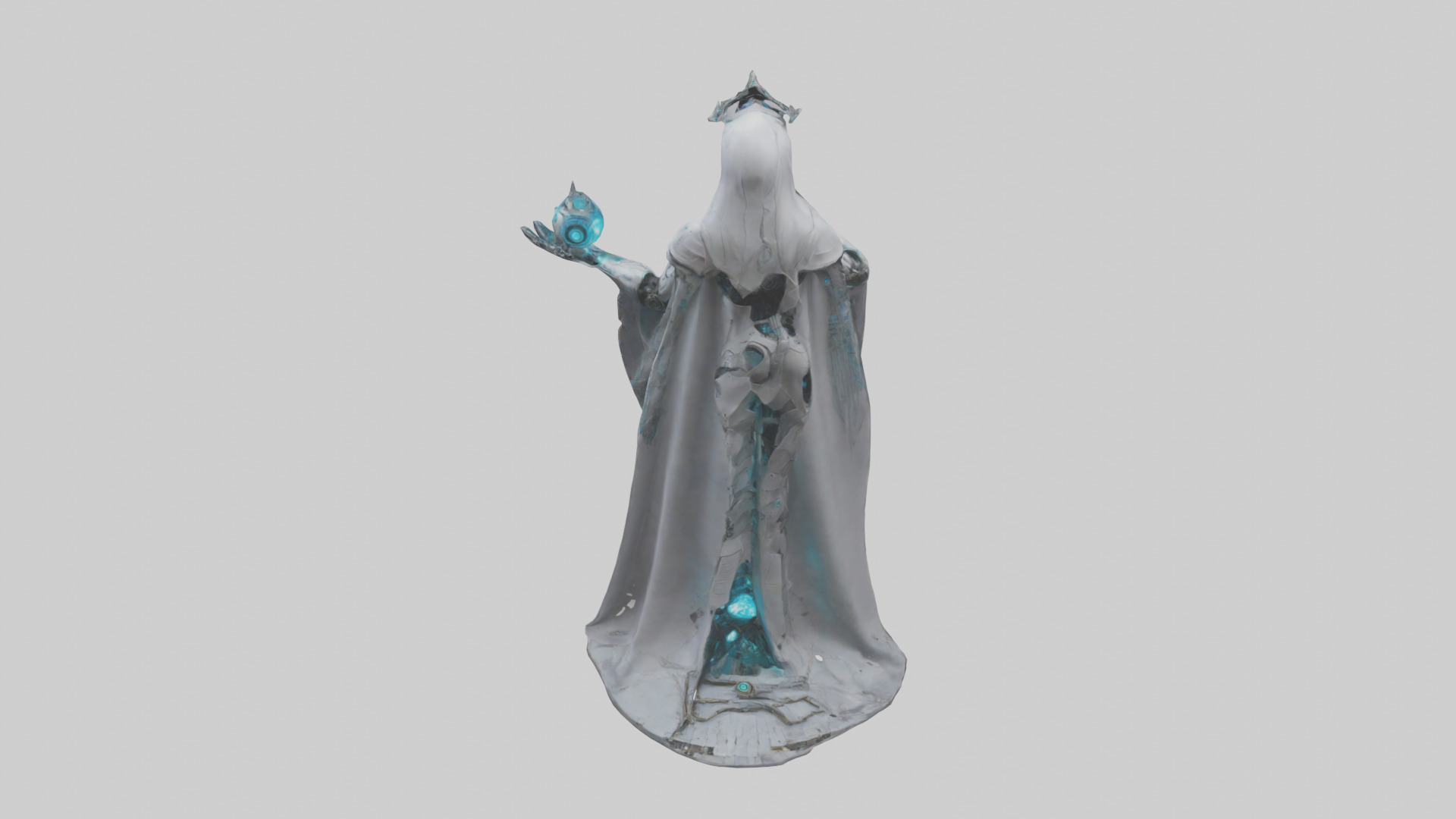 Robotic Sorceress statue model 3D model_15