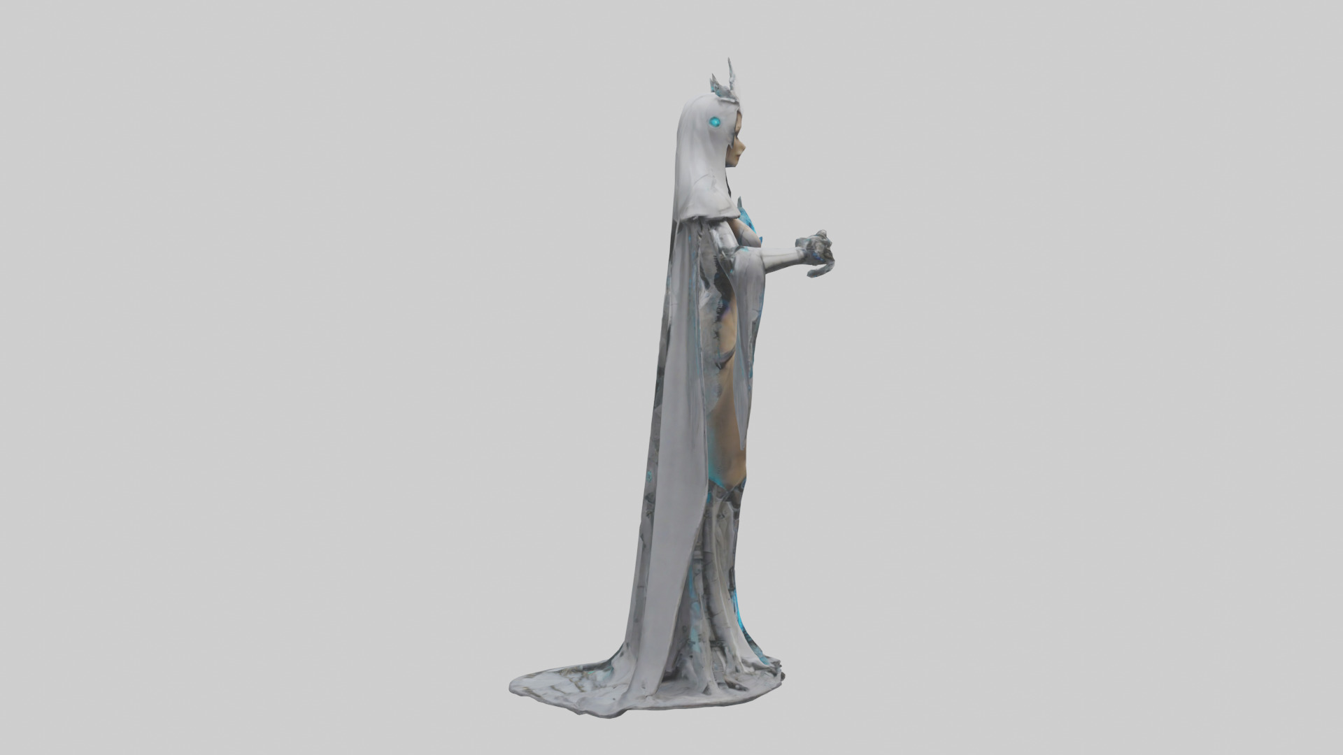 Robotic Sorceress statue model 3D model_13
