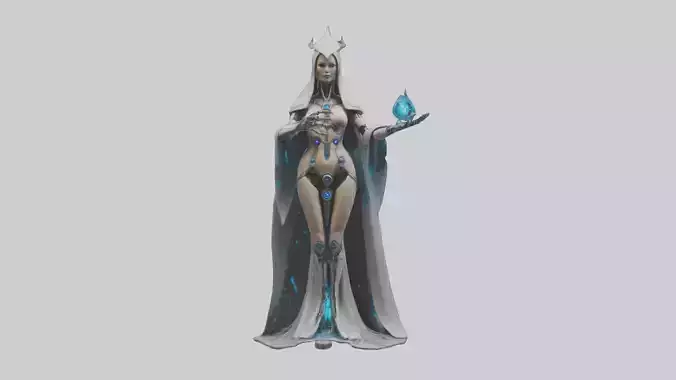 Robotic Sorceress statue model 3D model