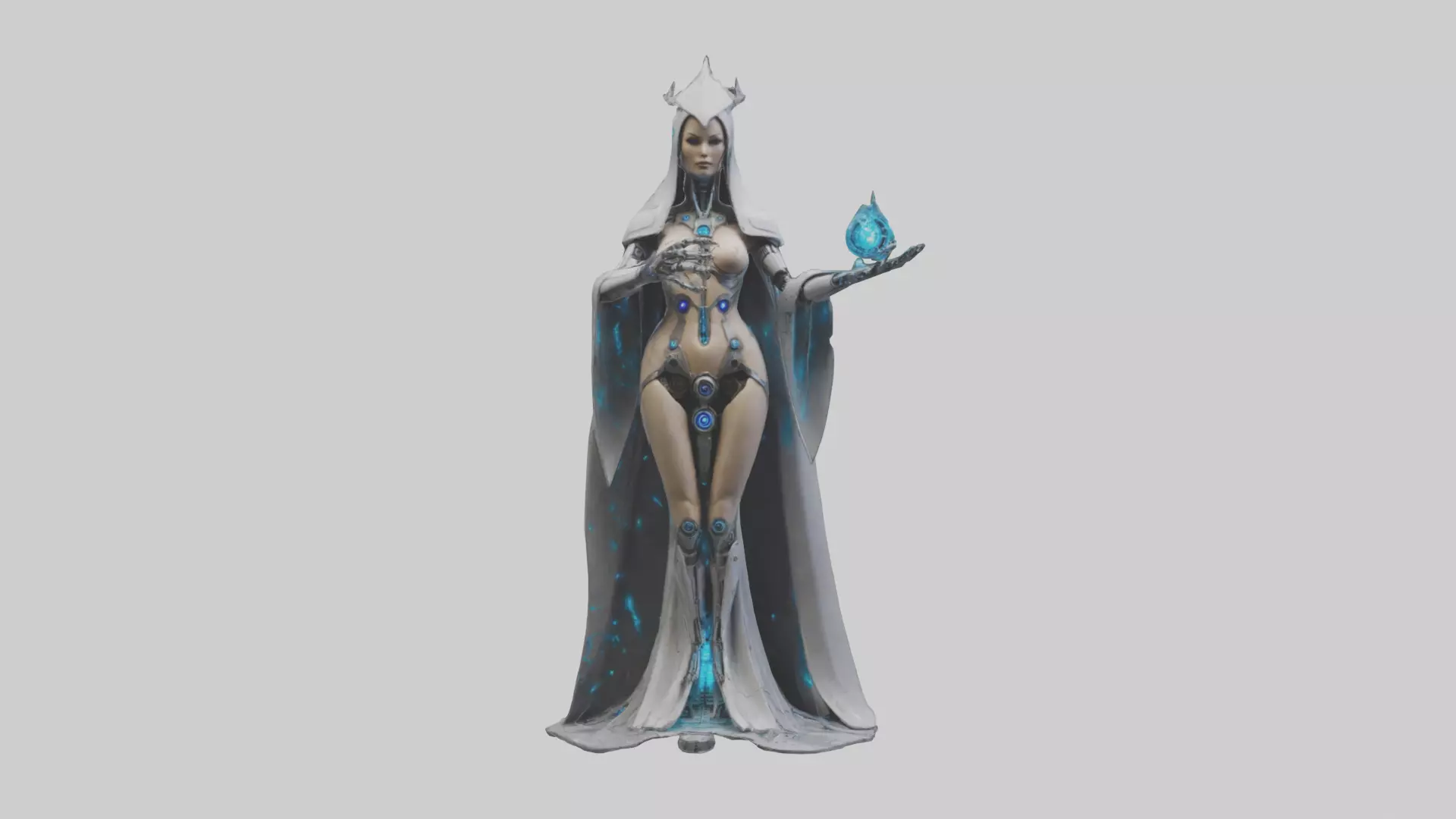 Robotic Sorceress statue model 3D model_0