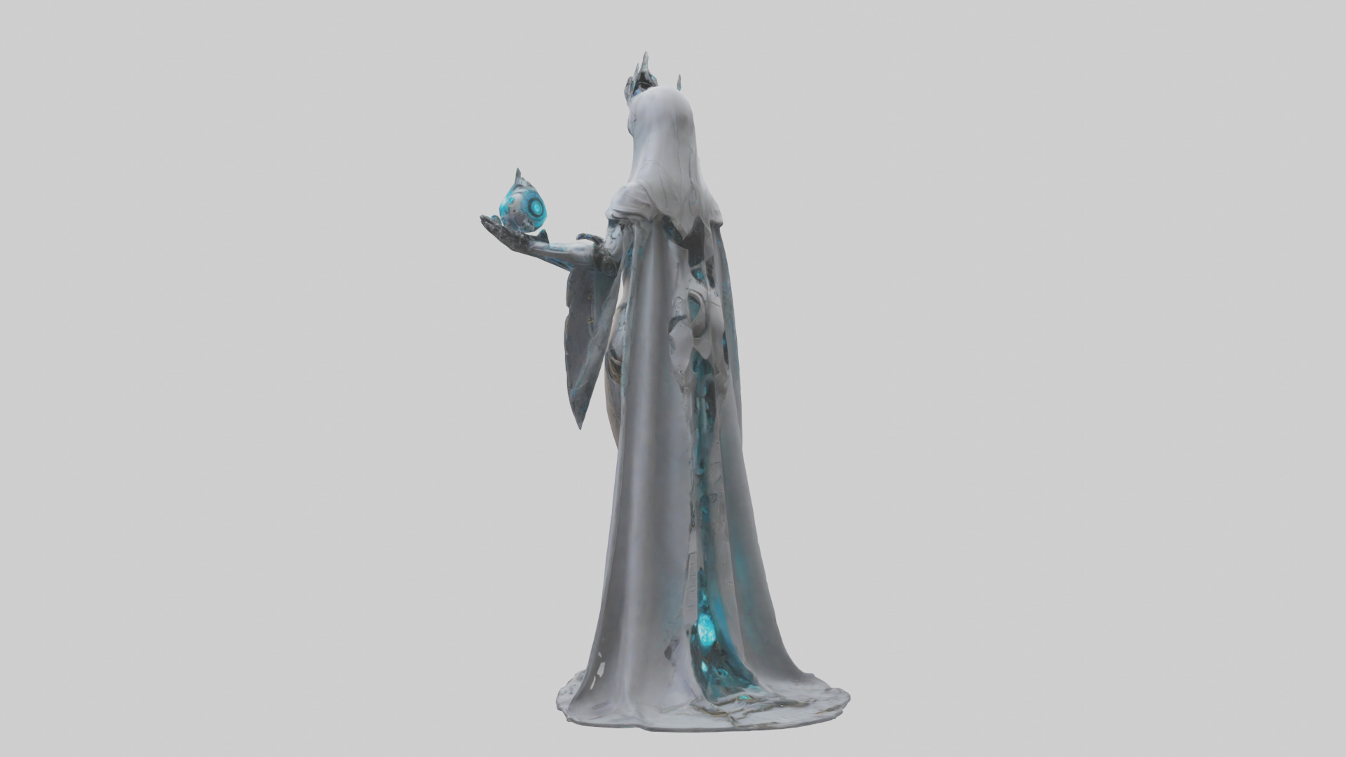 Robotic Sorceress statue model 3D model_4