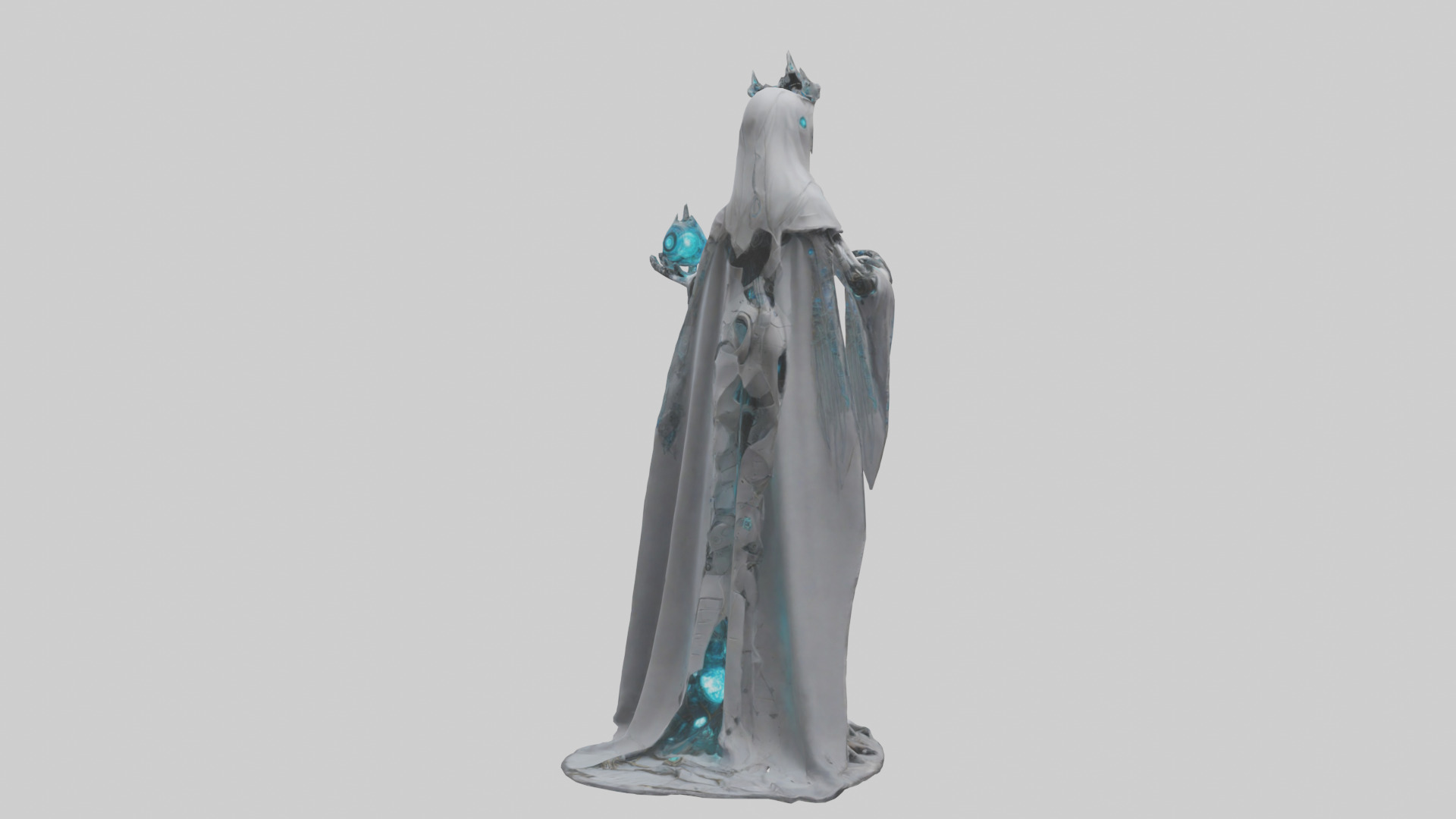 Robotic Sorceress statue model 3D model_5