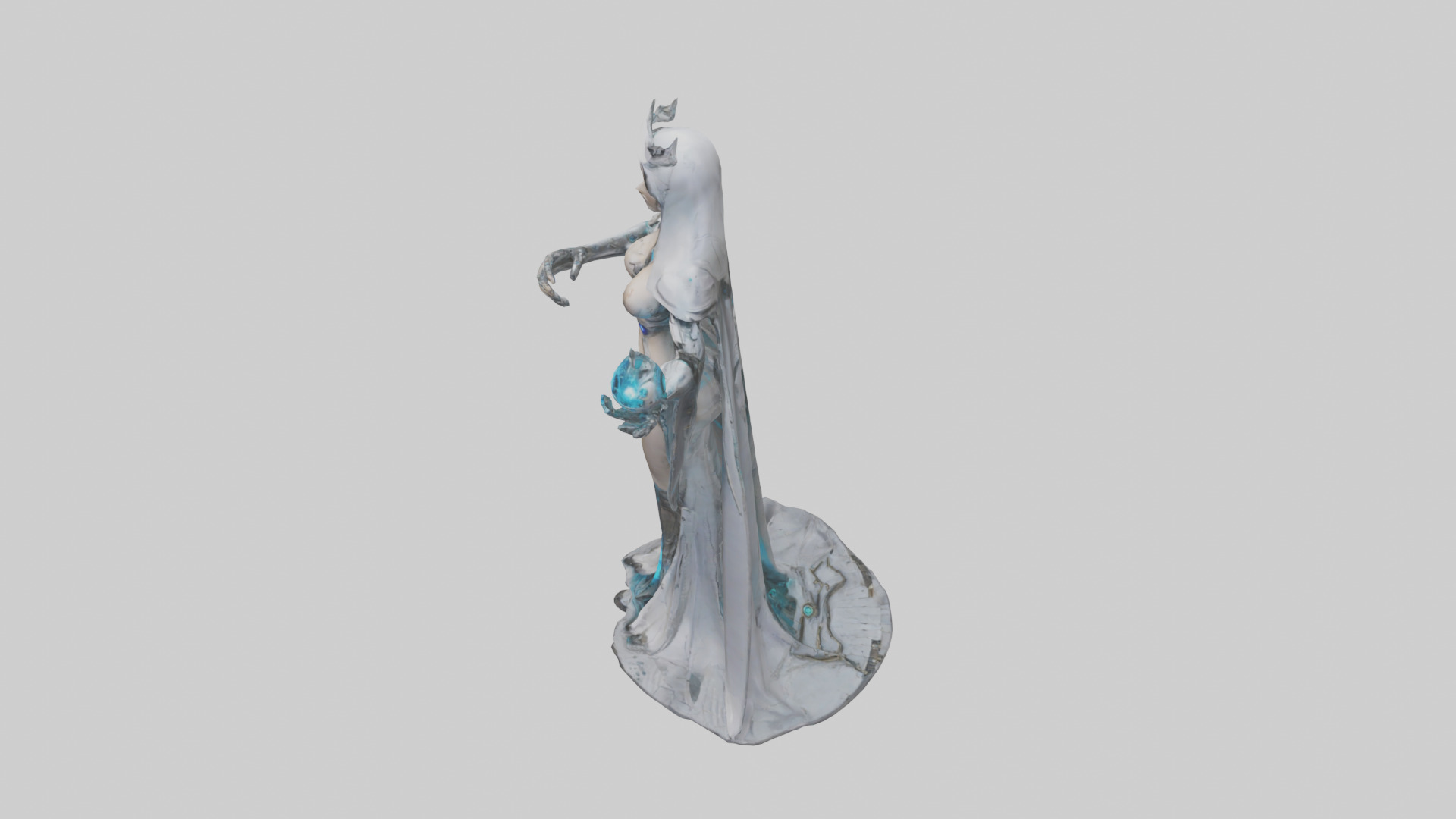 Robotic Sorceress statue model 3D model_17