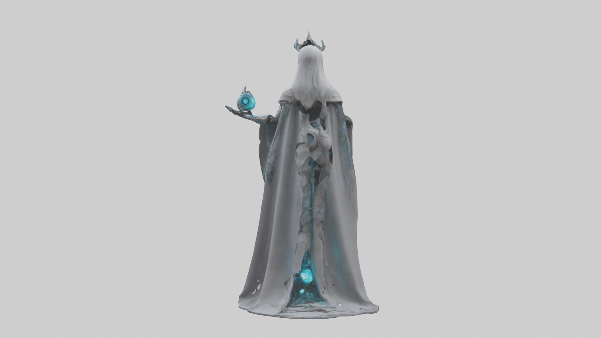 Robotic Sorceress statue model 3D model_3