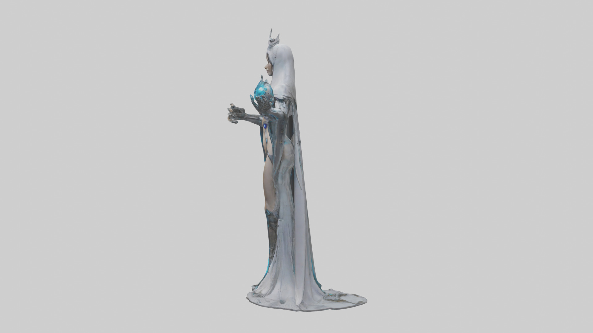 Robotic Sorceress statue model 3D model_12