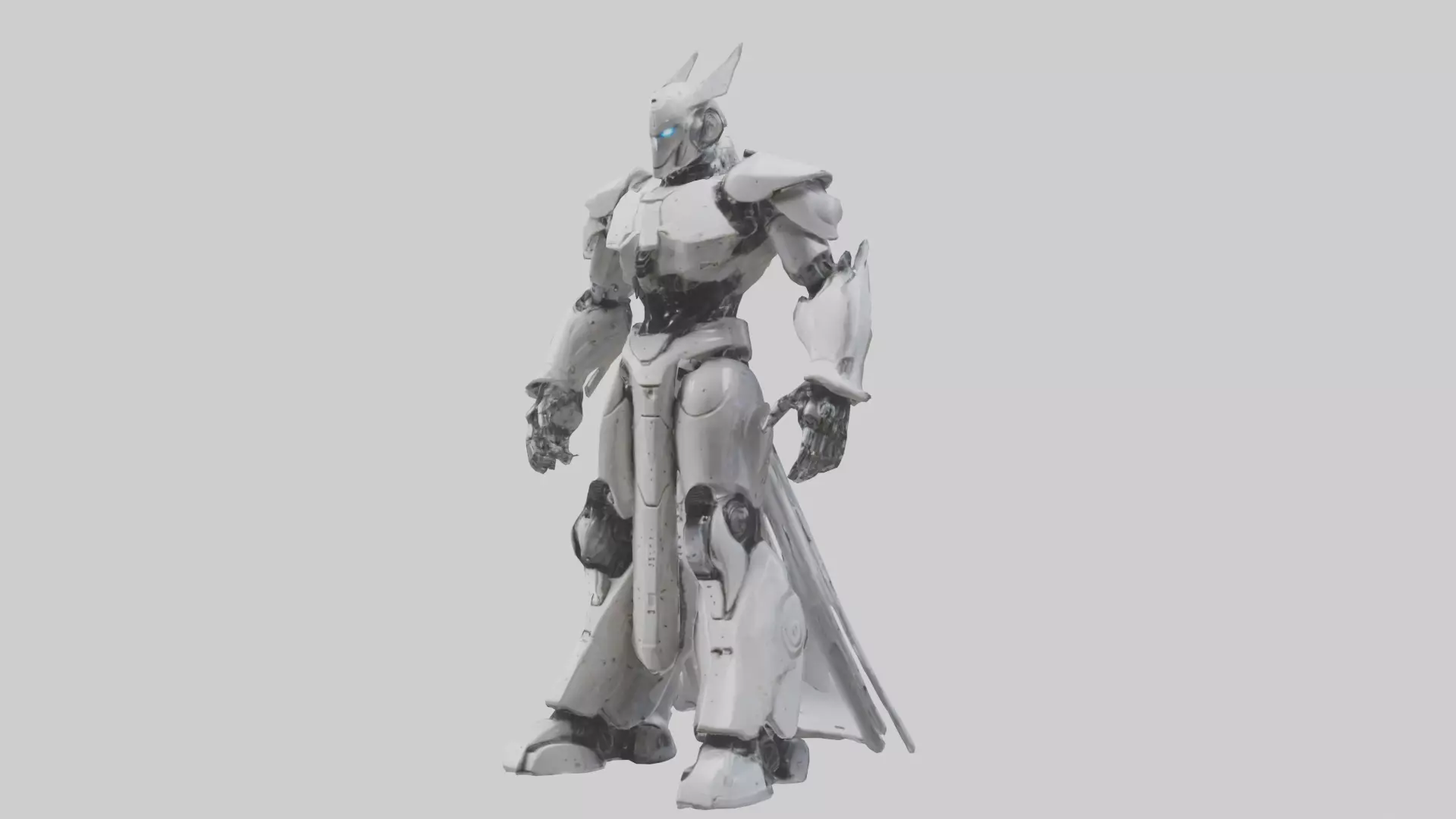 Robotic Warrior Leader statue model 3D model_0