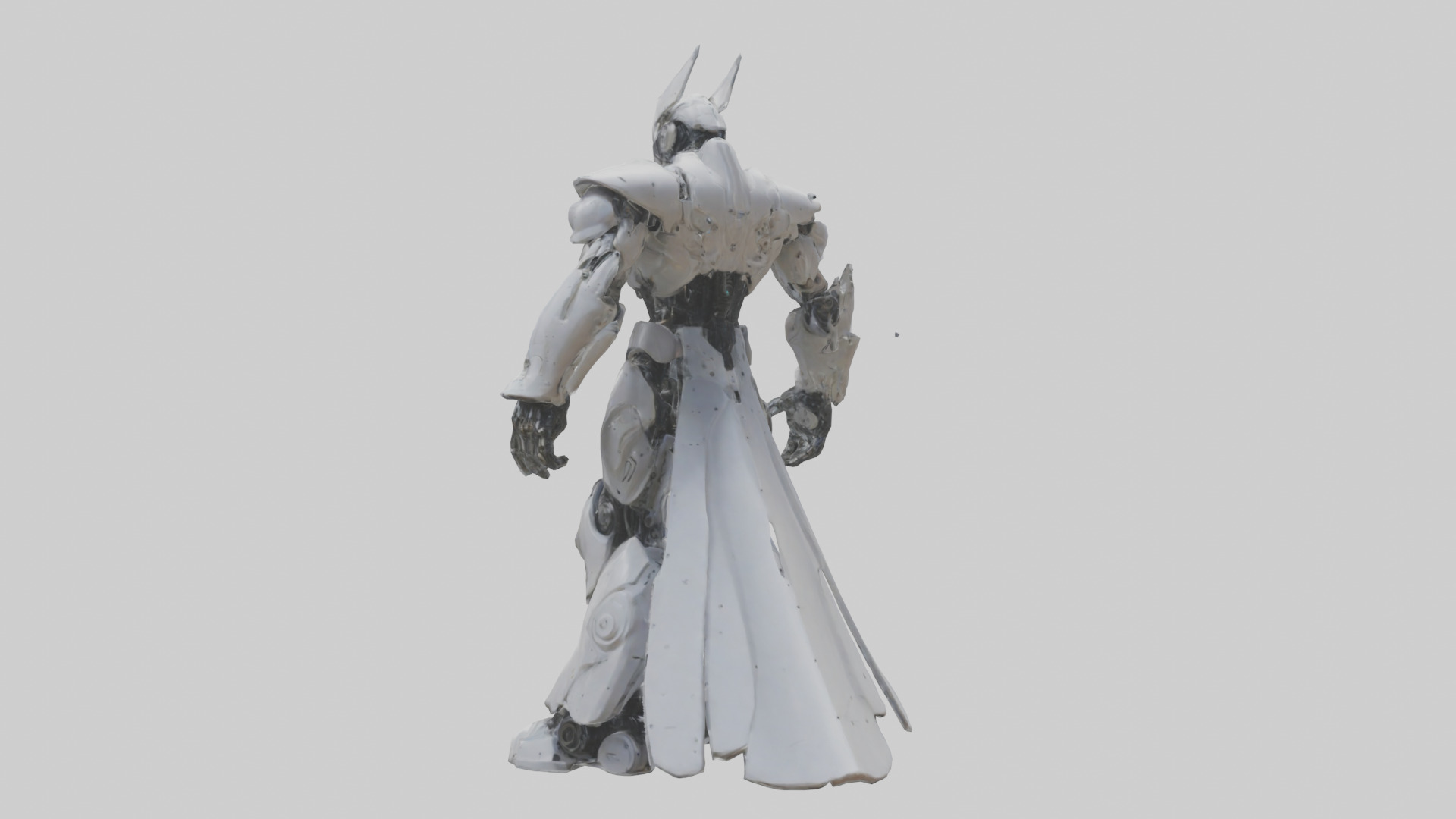 Robotic Warrior Leader statue model 3D model_3