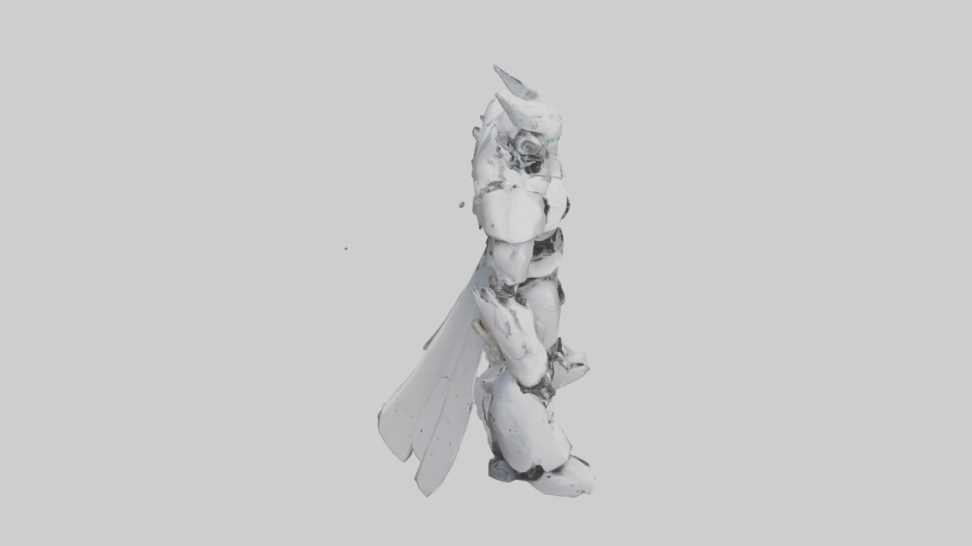 Robotic Warrior Leader statue model 3D model_18
