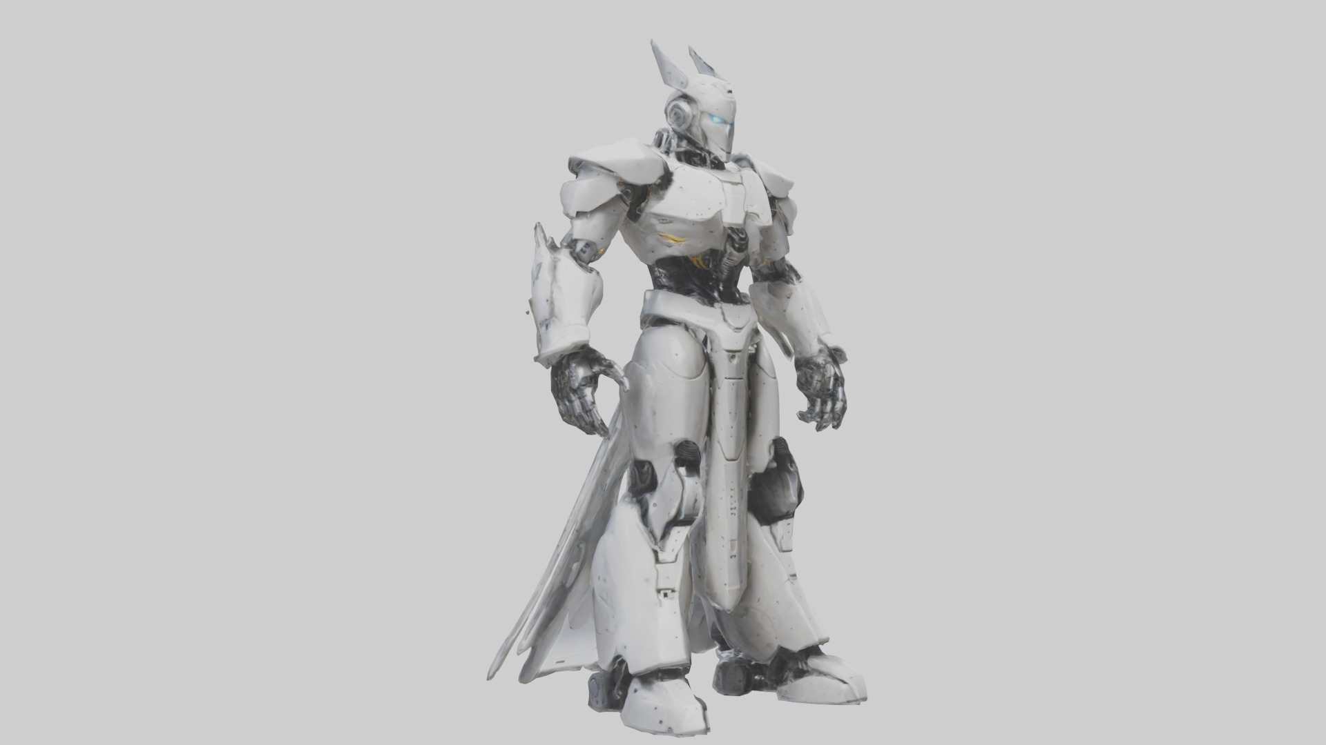 Robotic Warrior Leader statue model 3D model_1