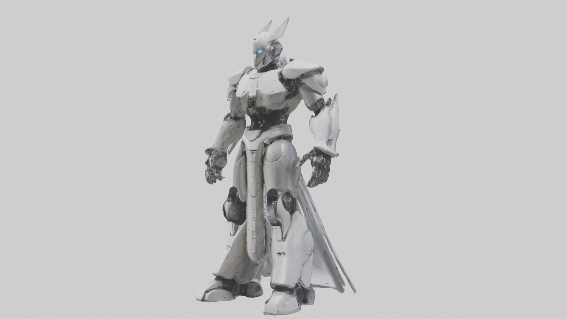 Robotic Warrior Leader statue model 3D model_10