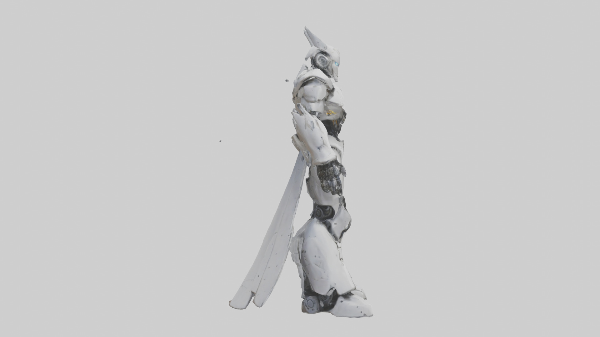 Robotic Warrior Leader statue model 3D model_13