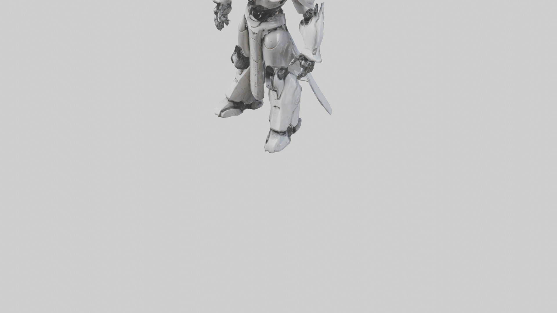 Robotic Warrior Leader statue model 3D model_7
