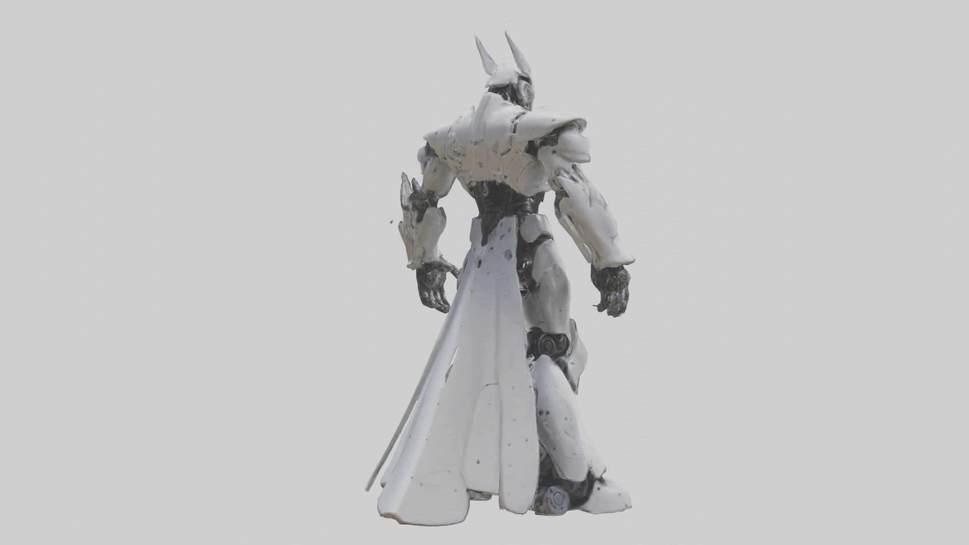 Robotic Warrior Leader statue model 3D model_4