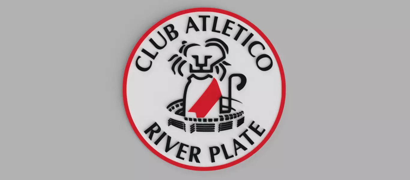 River Plate shield logo Leon 1985 - 1993 Wall Picture 3D print model