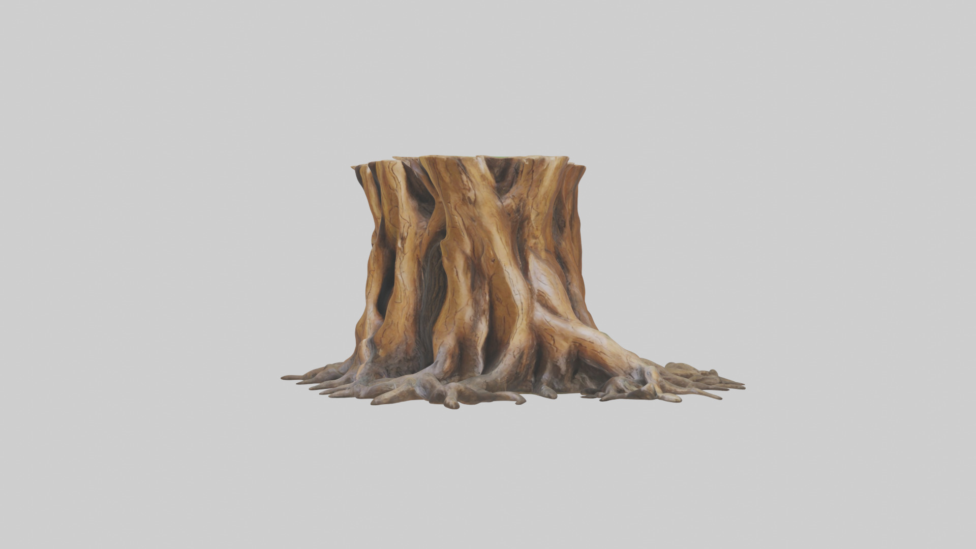 Rooted Tree Trunk Sculpture model 3D model_8