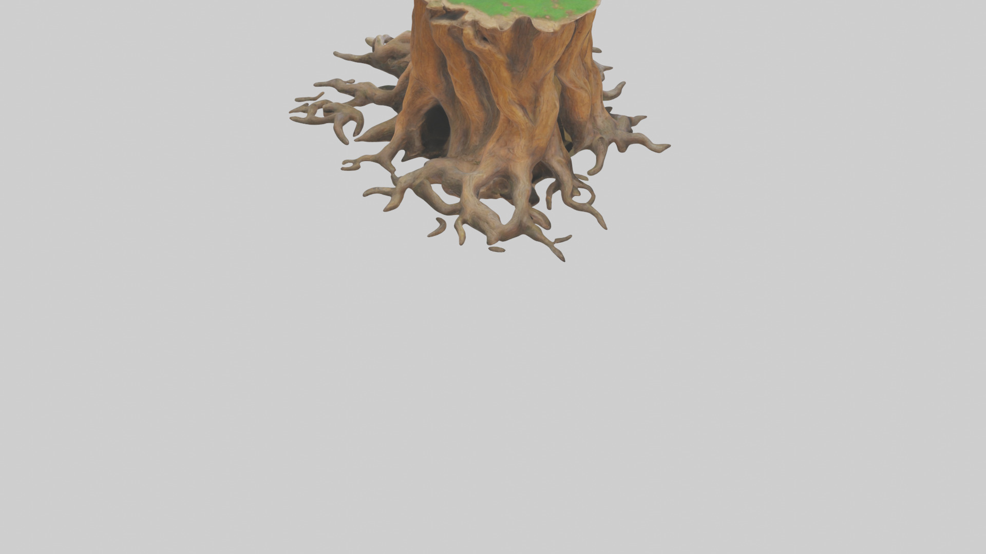 Rooted Tree Trunk Sculpture model 3D model_4