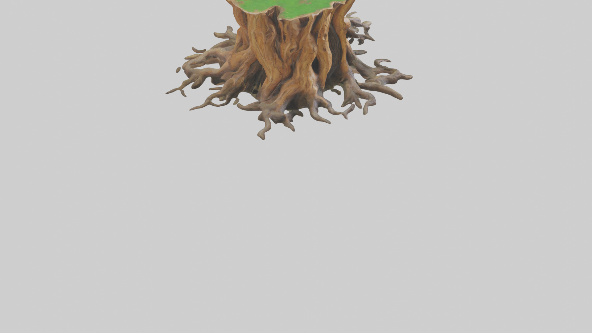 Rooted Tree Trunk Sculpture model 3D model_6