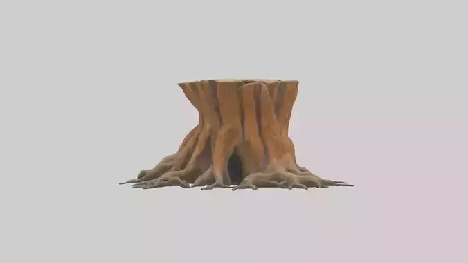 Rooted Tree Trunk Sculpture model