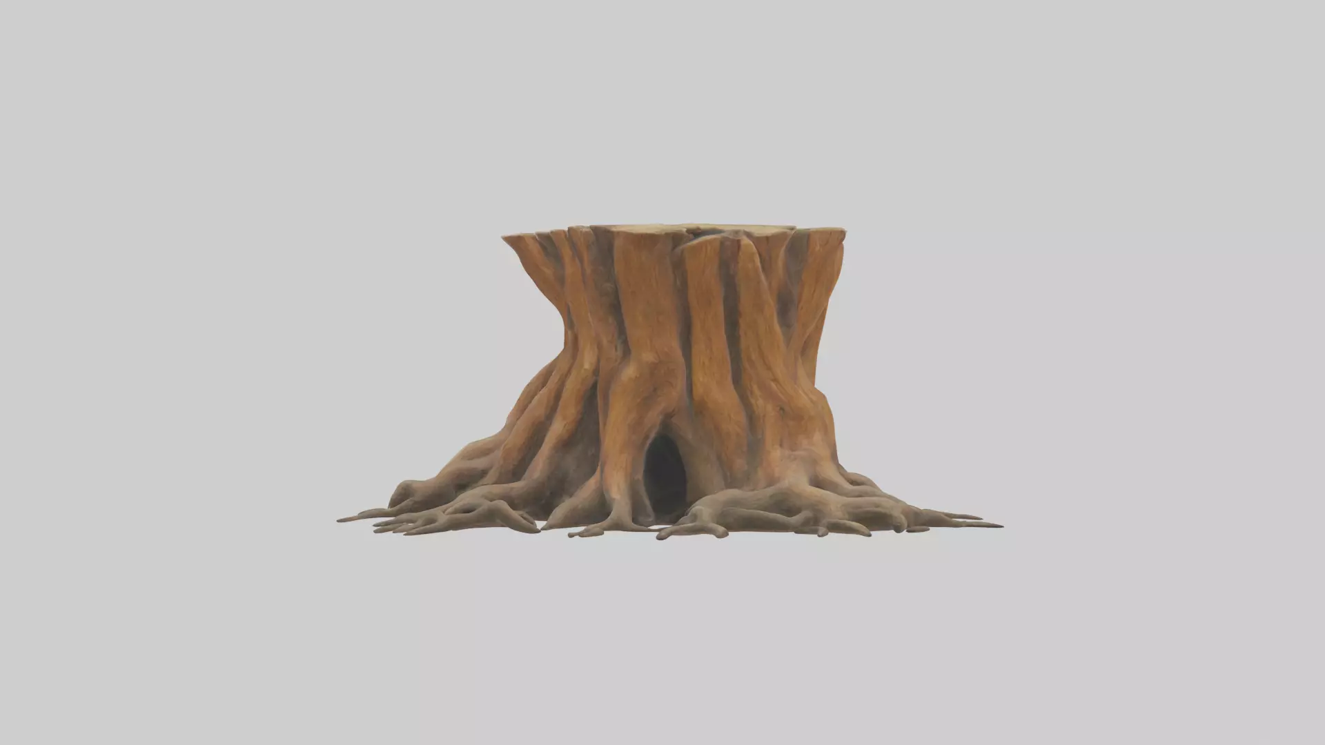 Rooted Tree Trunk Sculpture model 3D model_0