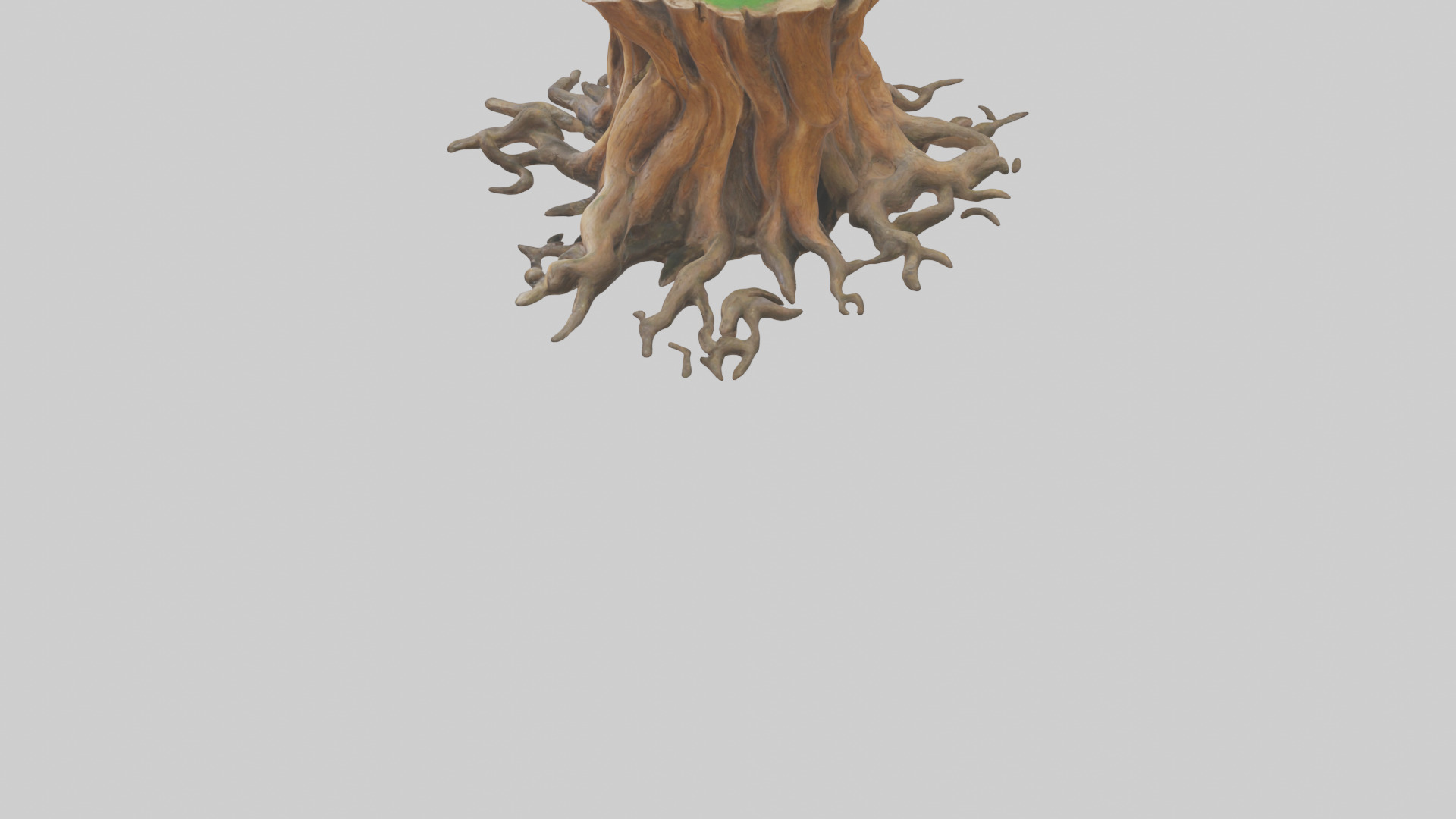Rooted Tree Trunk Sculpture model 3D model_3