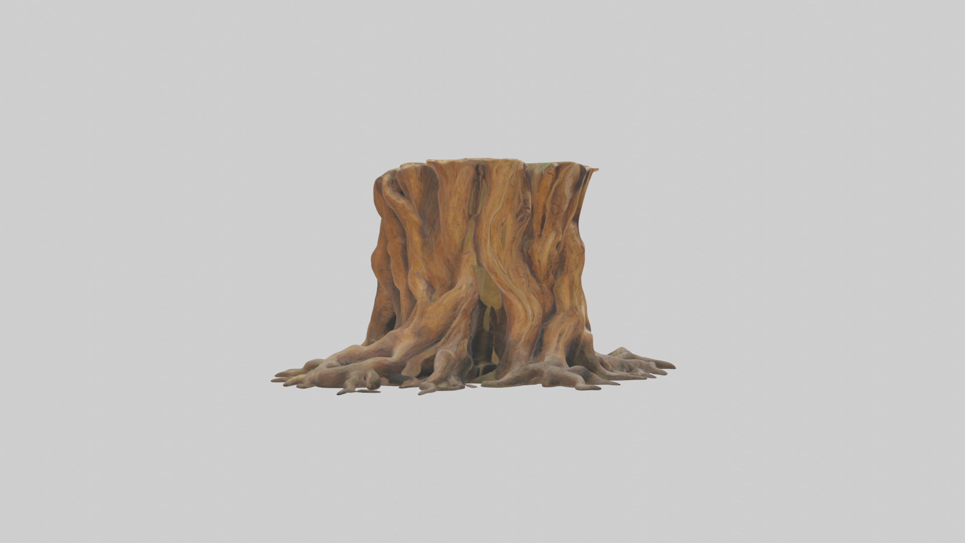 Rooted Tree Trunk Sculpture model 3D model_13