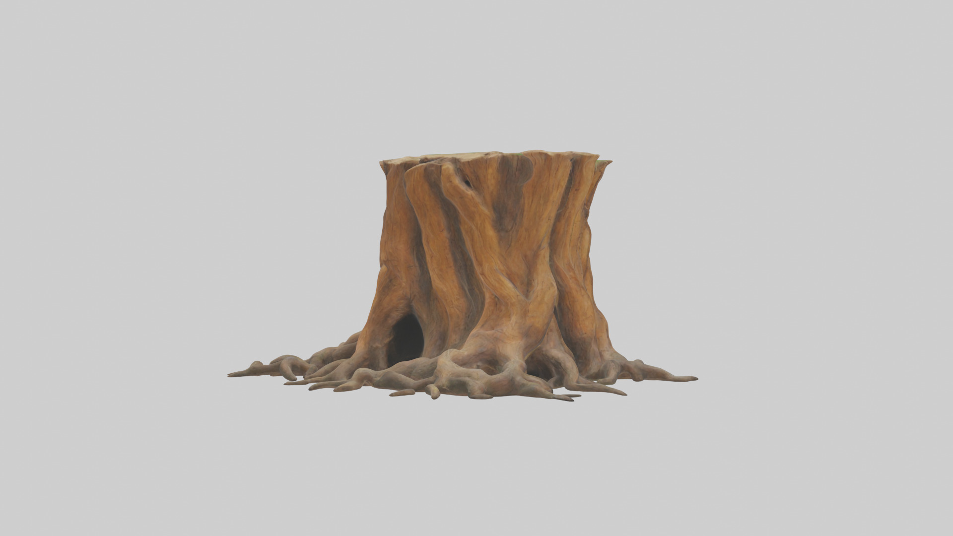 Rooted Tree Trunk Sculpture model 3D model_2