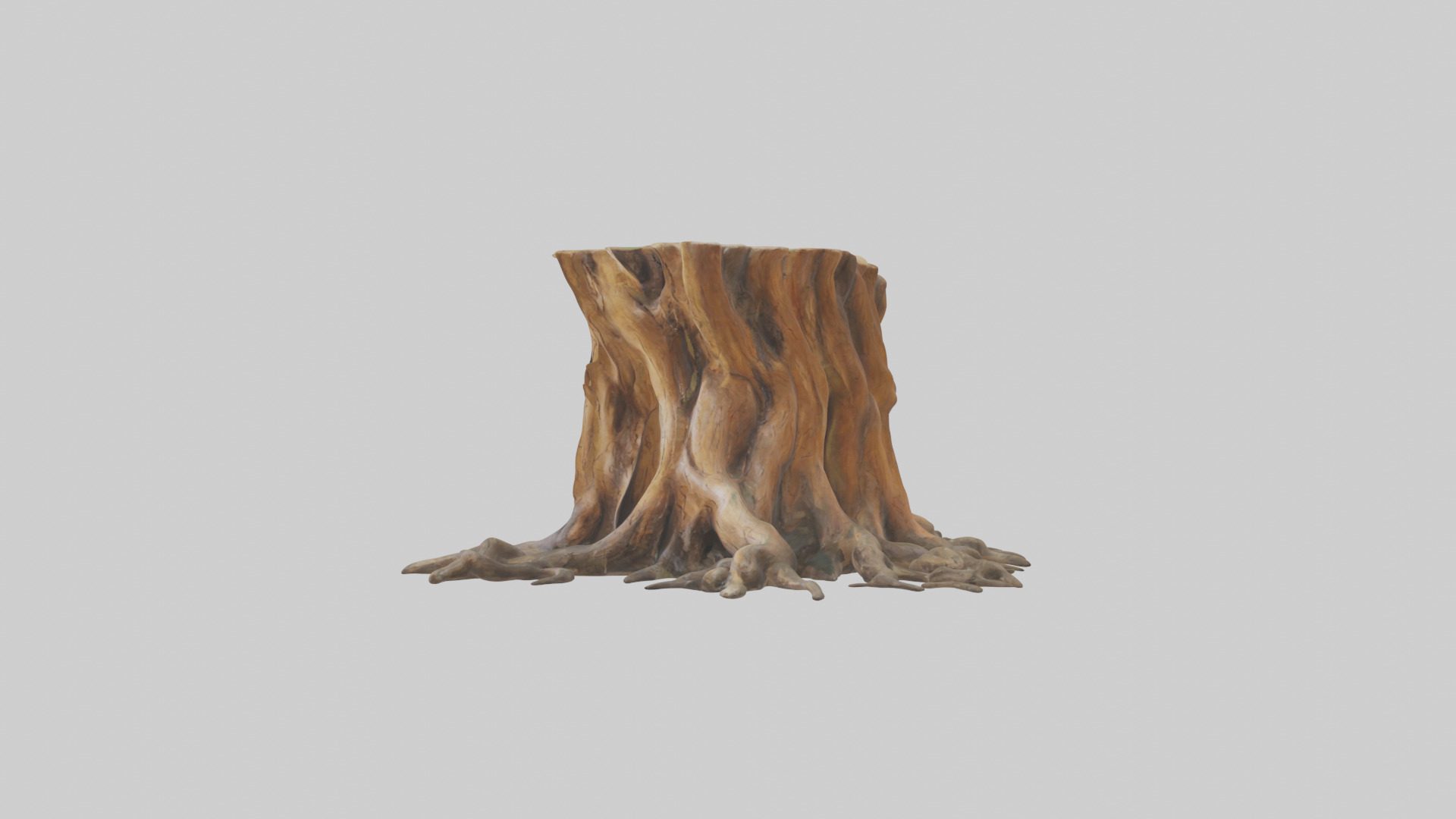 Rooted Tree Trunk Sculpture model 3D model_12