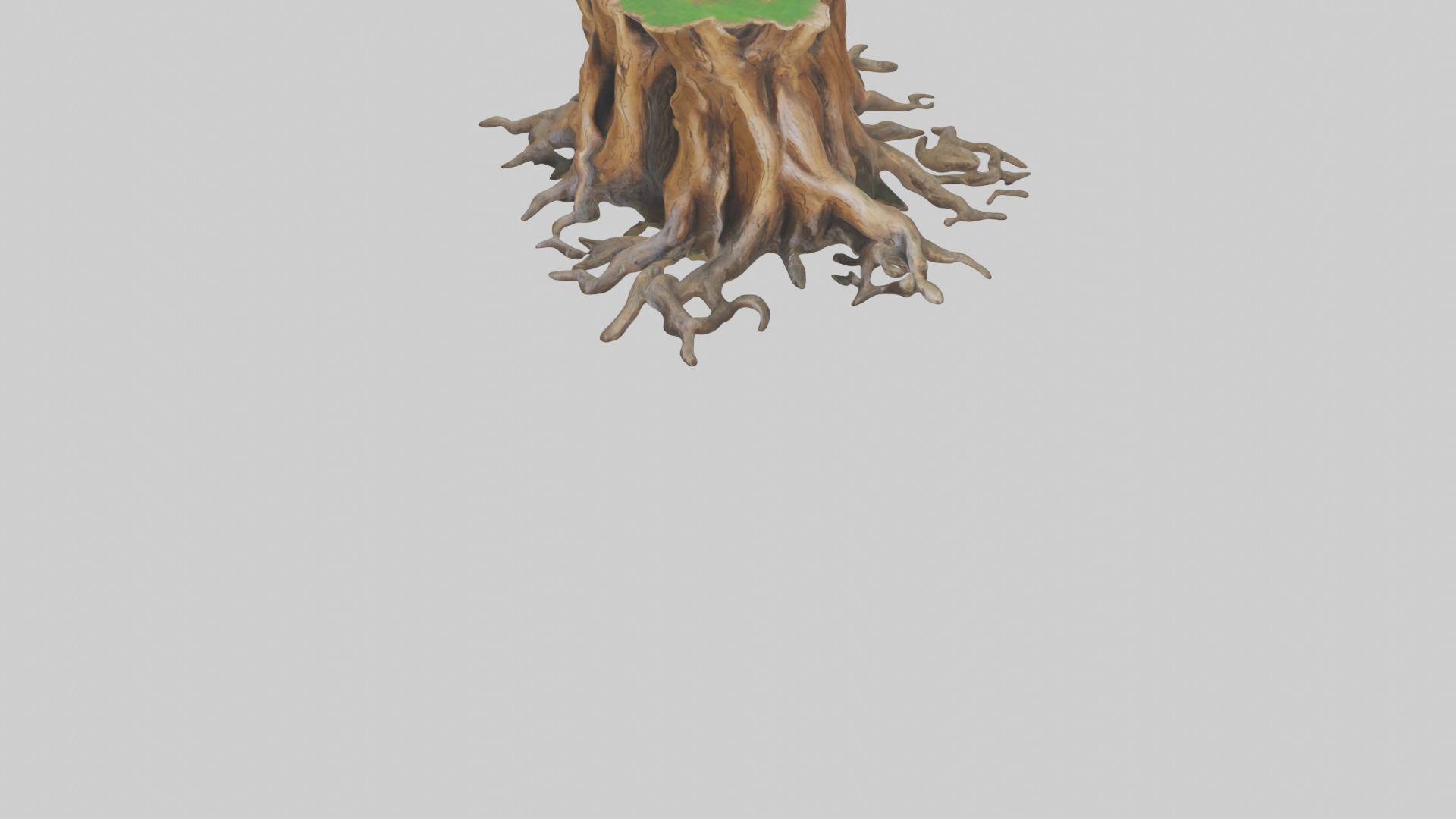 Rooted Tree Trunk Sculpture model 3D model_5