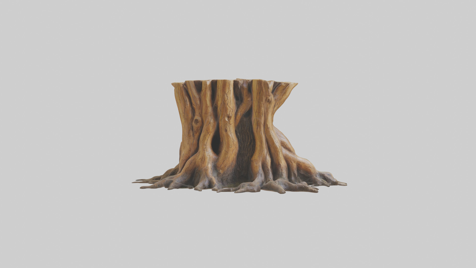 Rooted Tree Trunk Sculpture model 3D model_9