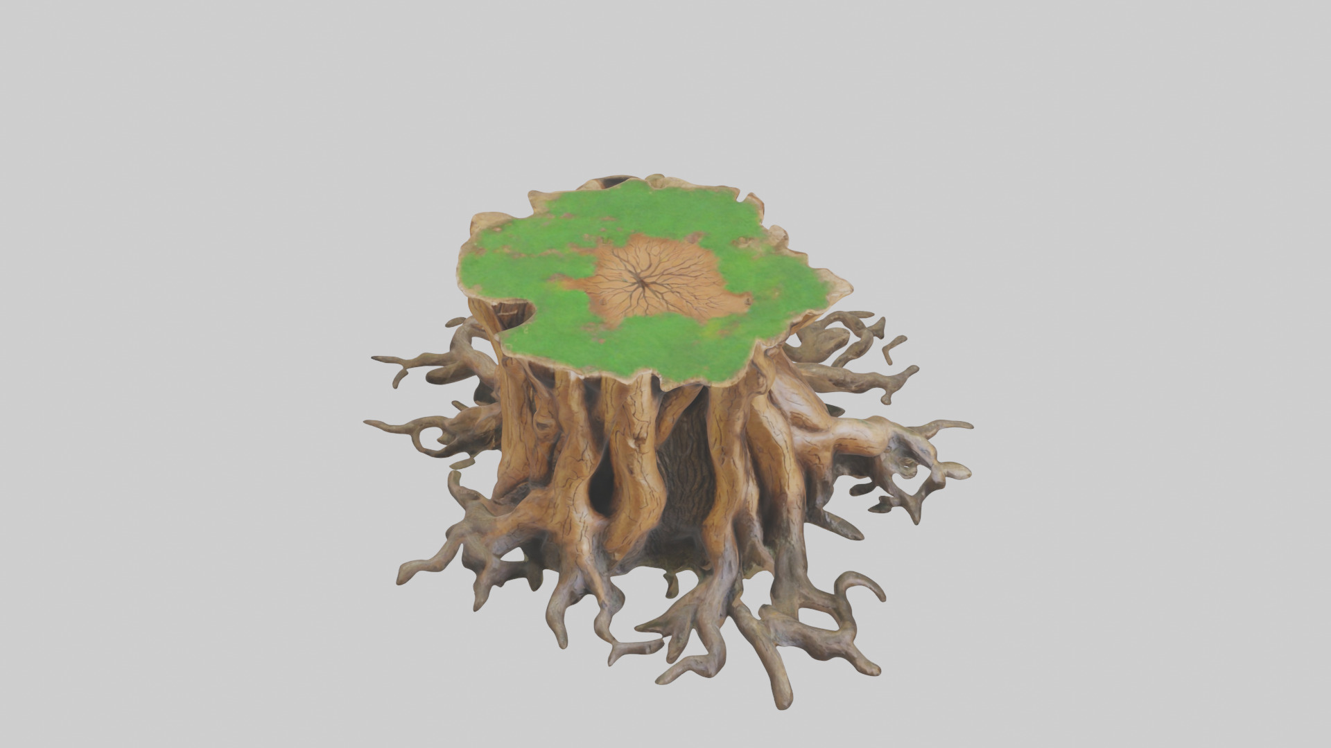Rooted Tree Trunk Sculpture model 3D model_16