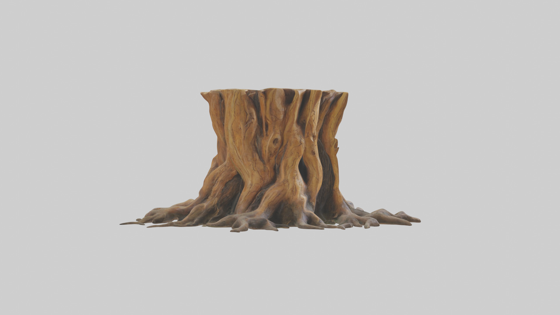 Rooted Tree Trunk Sculpture model 3D model_11