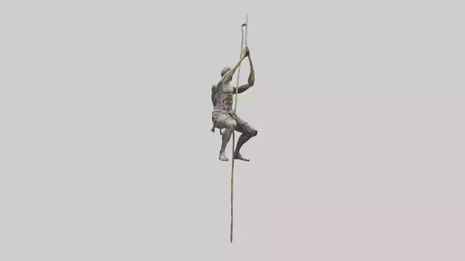 Rope climbing statue model