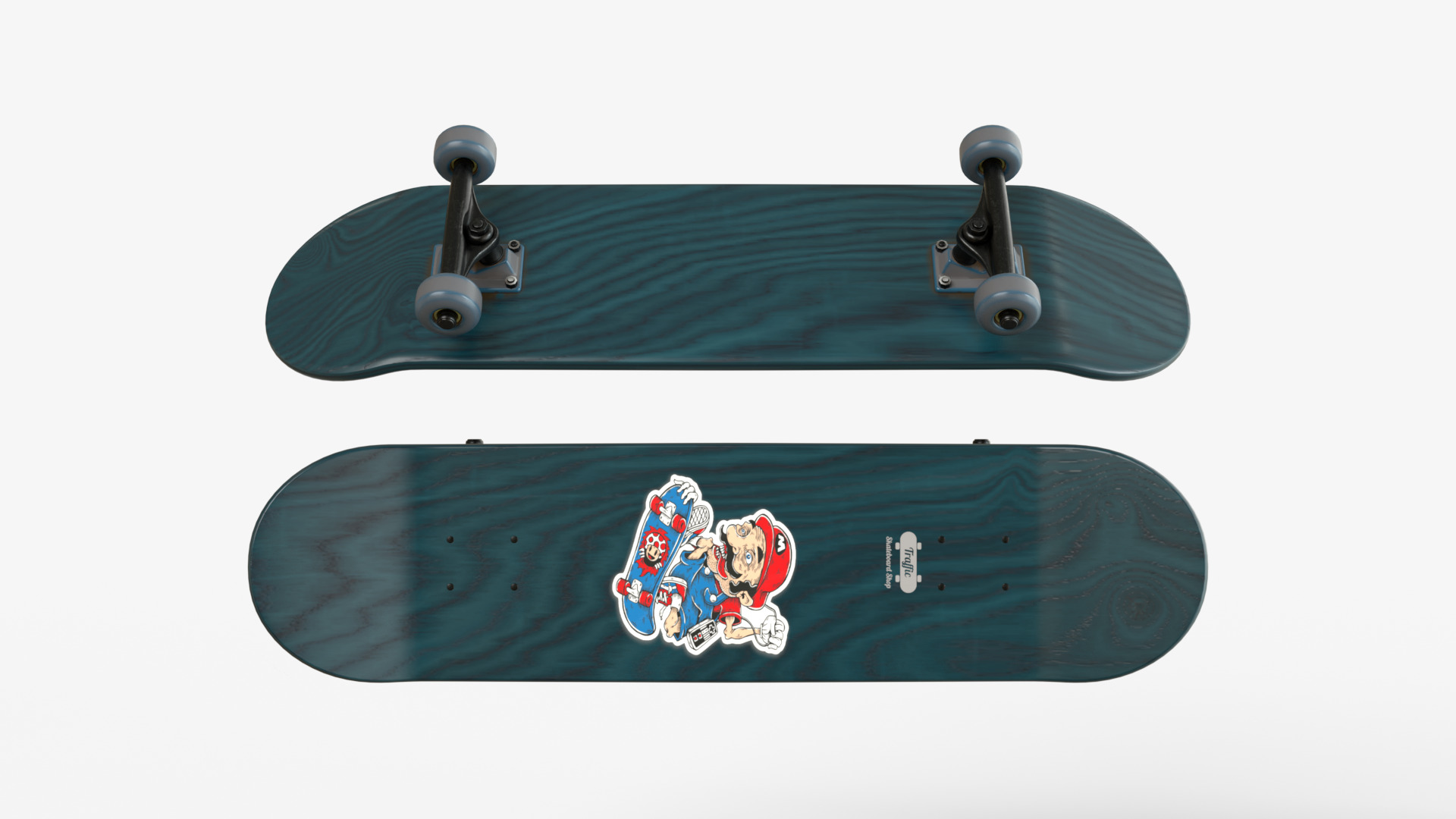 Four Realistic Skateboards 3D model_4