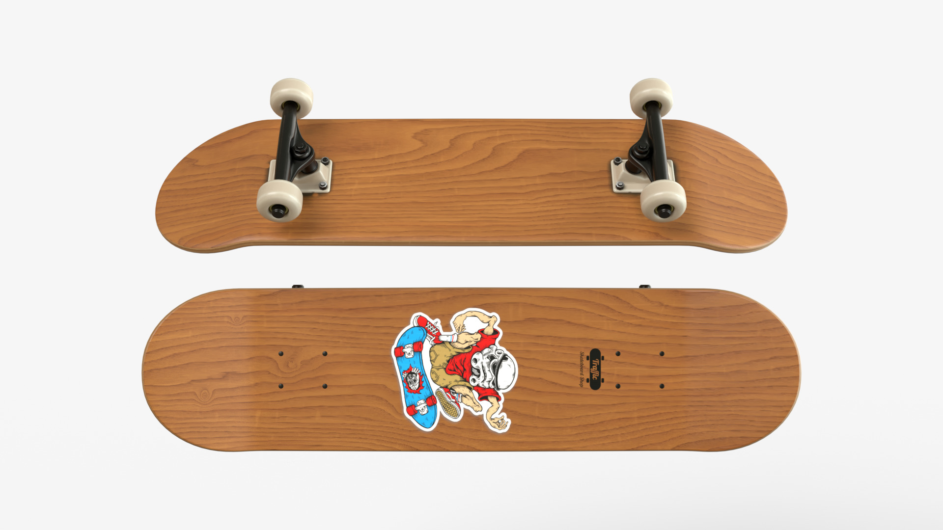 Four Realistic Skateboards 3D model_2