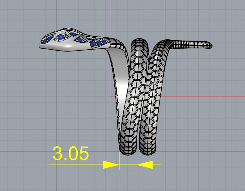 Snake Ring 17 18 and 19 3D print model_2