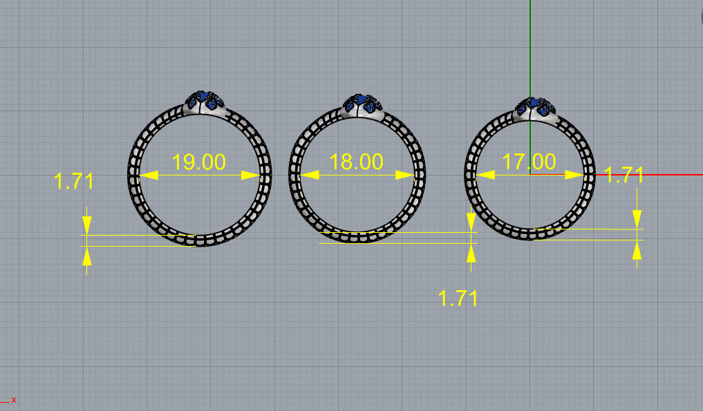Snake Ring 17 18 and 19 3D print model_1