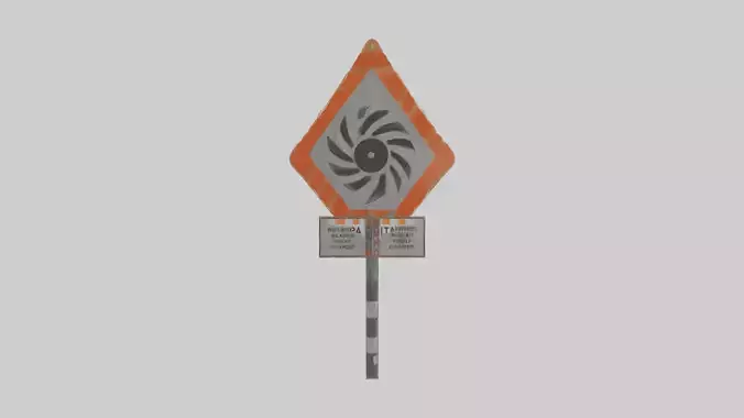 Rotating Blades Ahead Danger Sign model