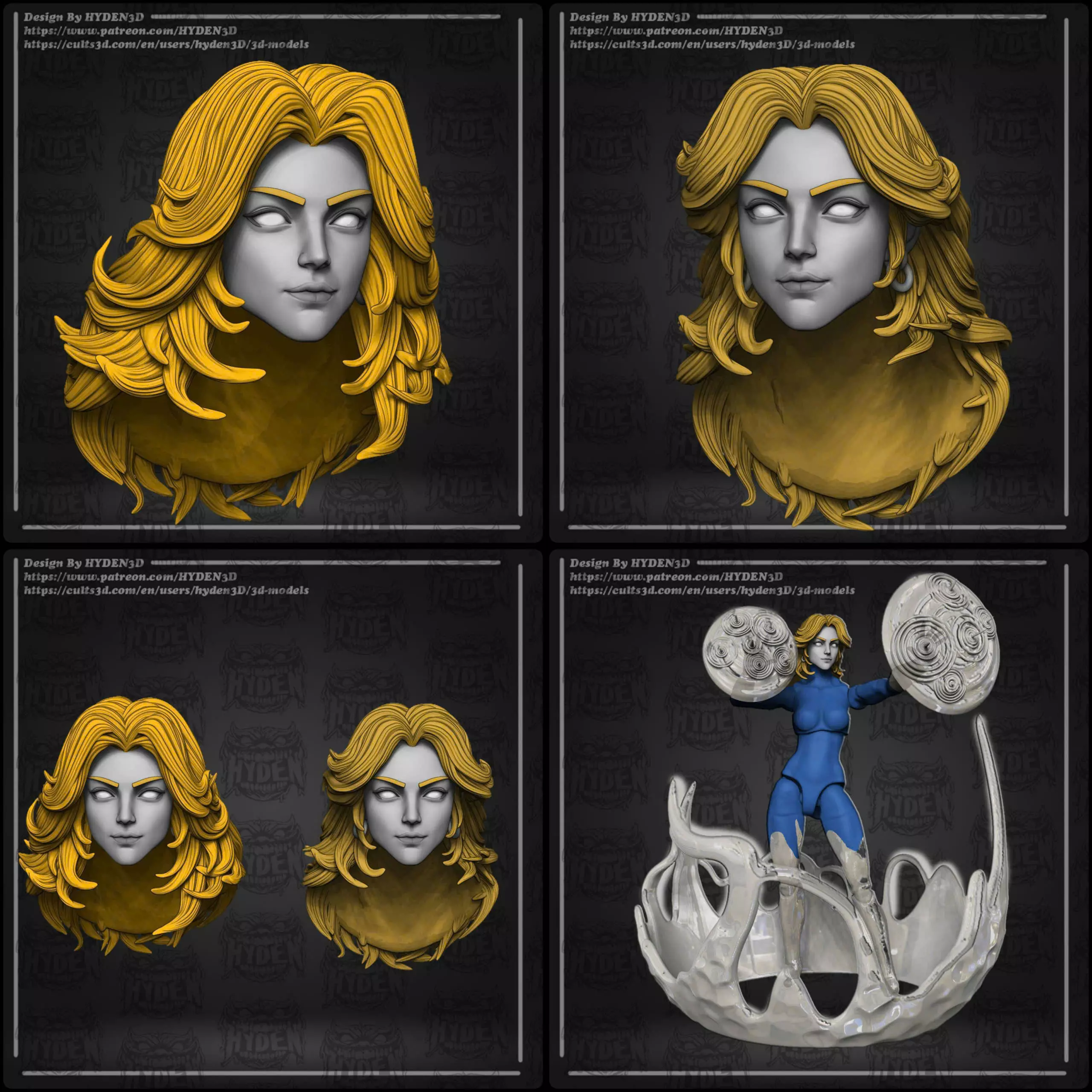 susan storm invisible woman 3D print model_0