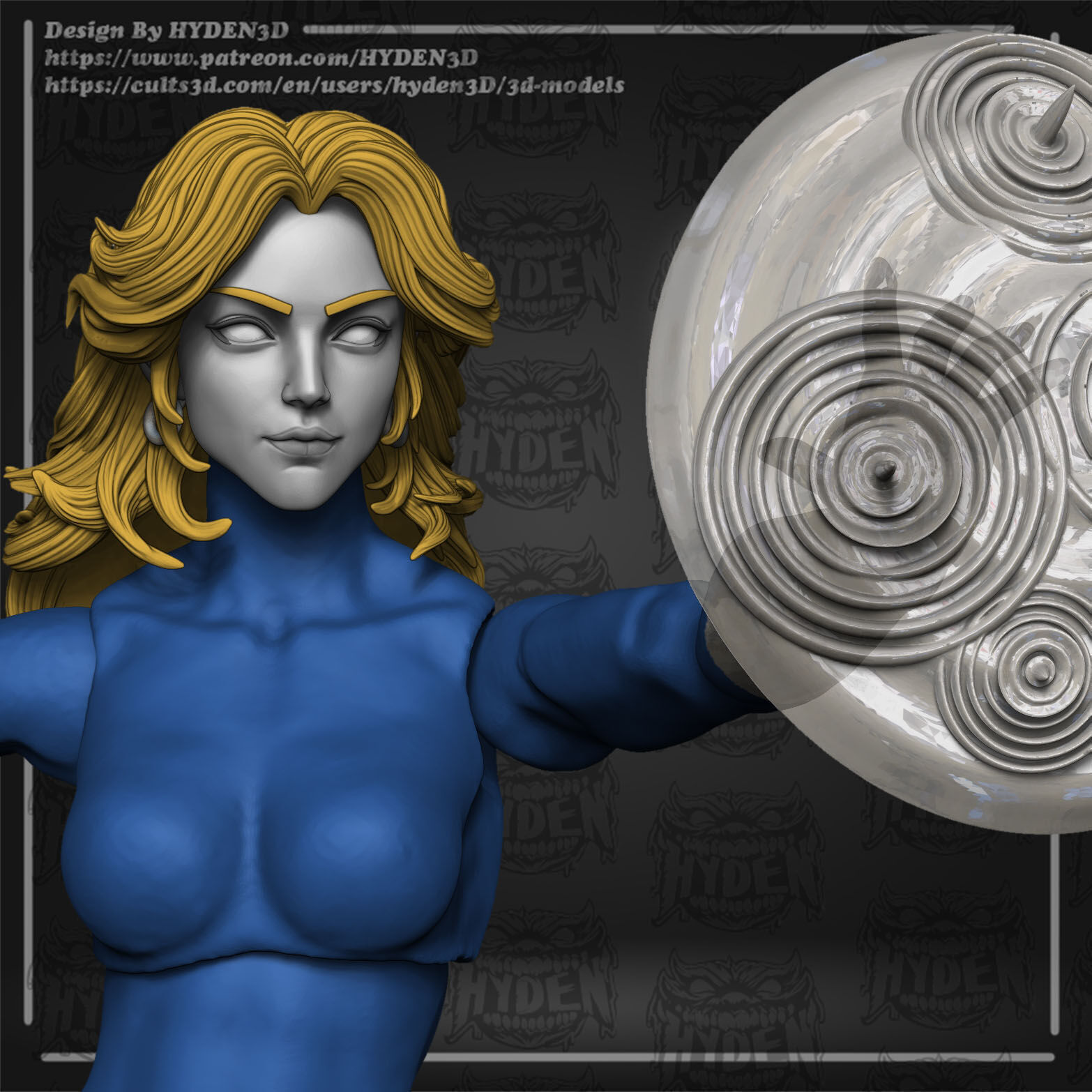 susan storm invisible woman 3D print model_4