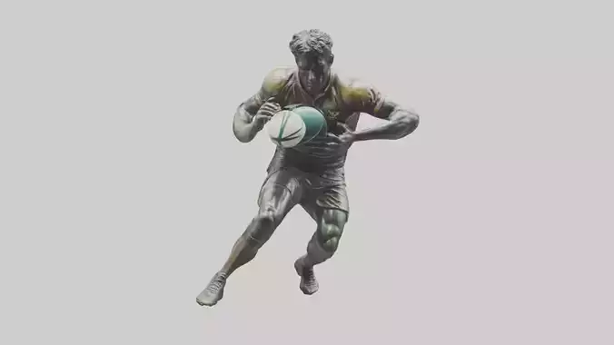 Rugby Player Tackling statue model 3D model