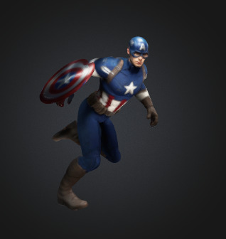 Captain America Animation or Action Figure 3D model_1