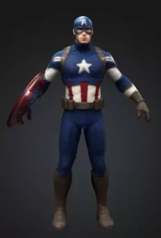 Captain America Animation or Action Figure 3D model_0