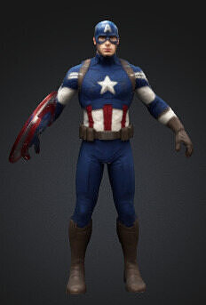 Captain America Animation or Action Figure 3D model