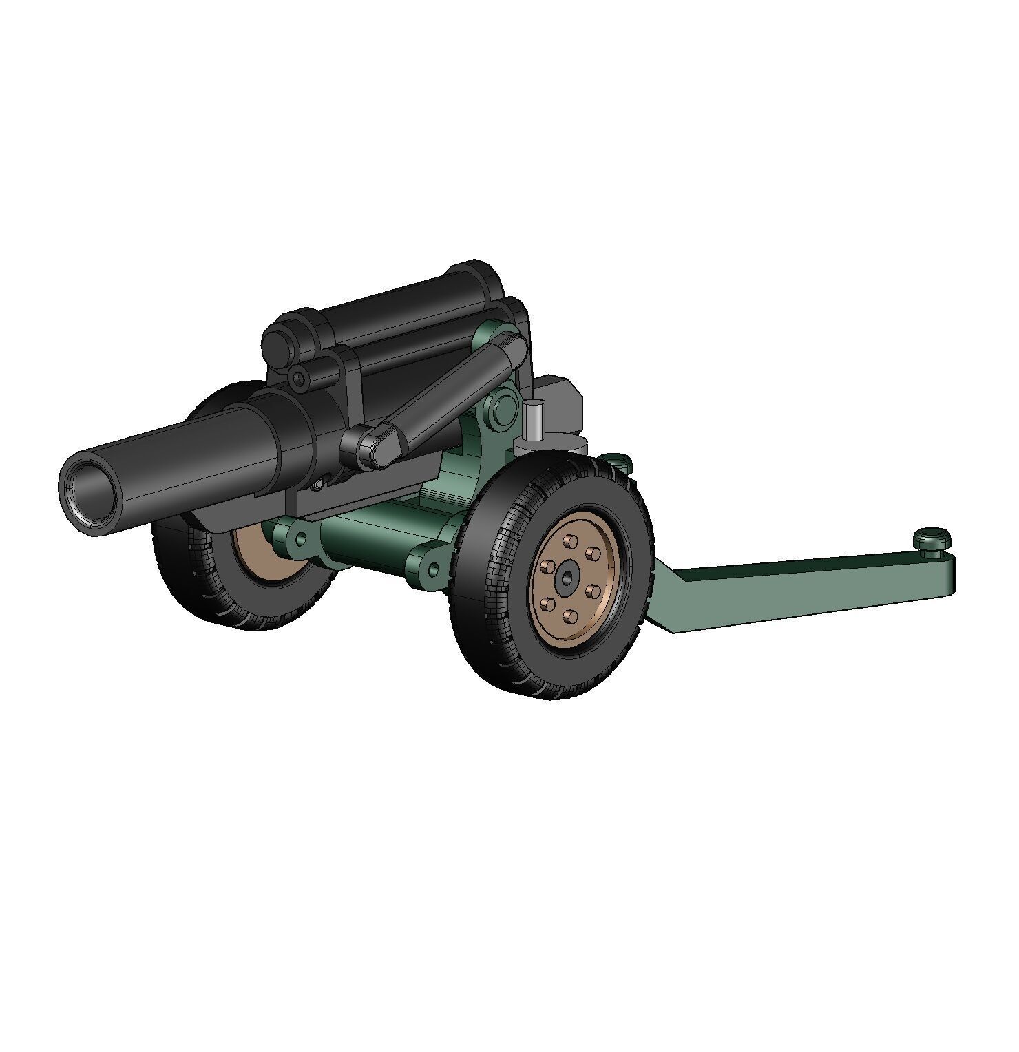M114 HOWITZER MINIATURE 3D print model_1